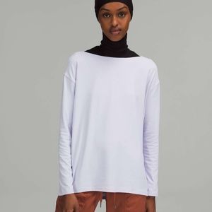 Lululemon Back in Action Long Sleeve Shirt *Nulu Pastel Blue Size 12
